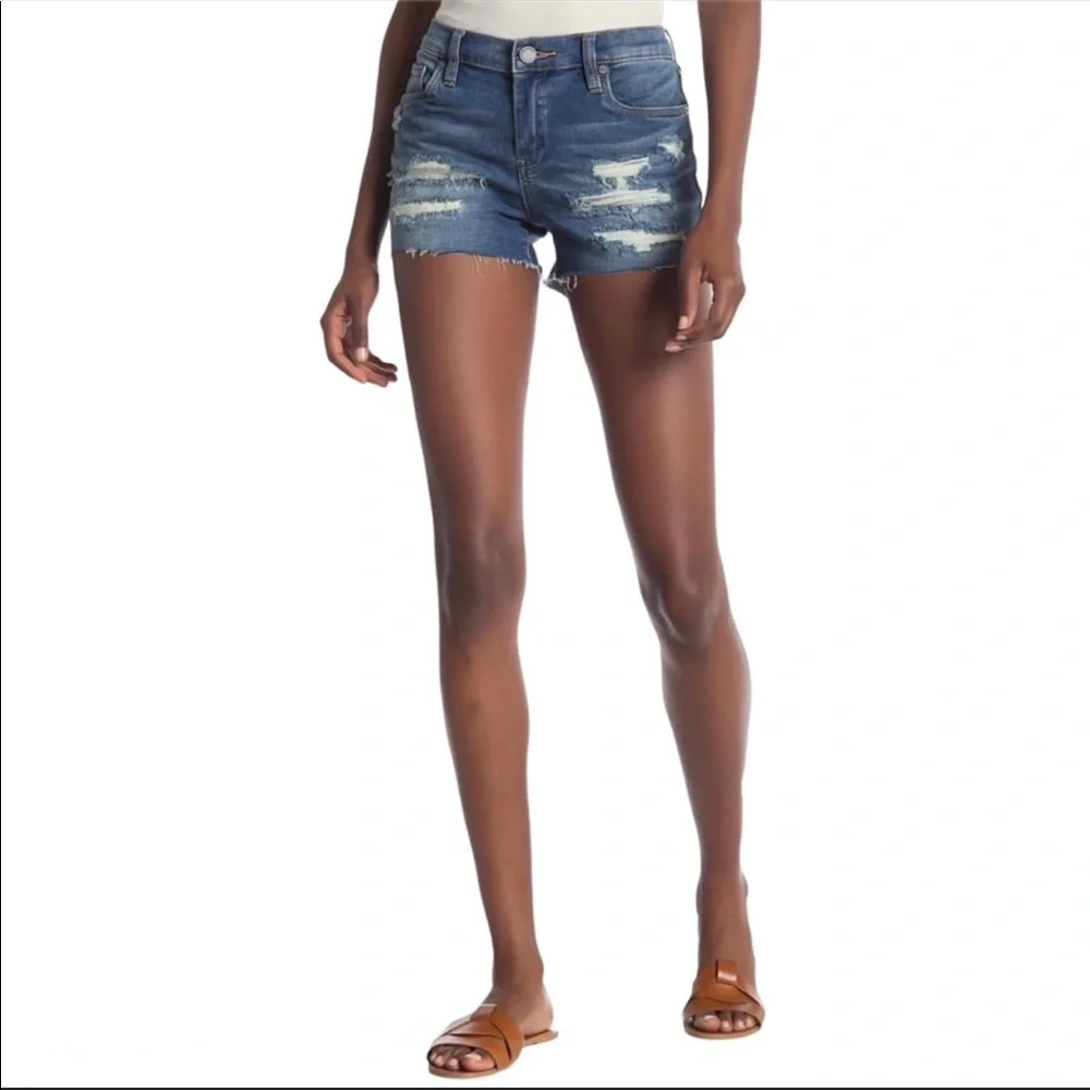 Blank NYC The Essex Rip and Repair Denim Shorts Size 28